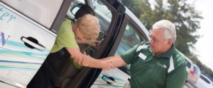 Transportation for Atlantic Physical Therapy Center, driver helps patient