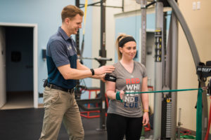 Dayton NJ Physical Therapist Justin Sampson using blood flow restriction training
