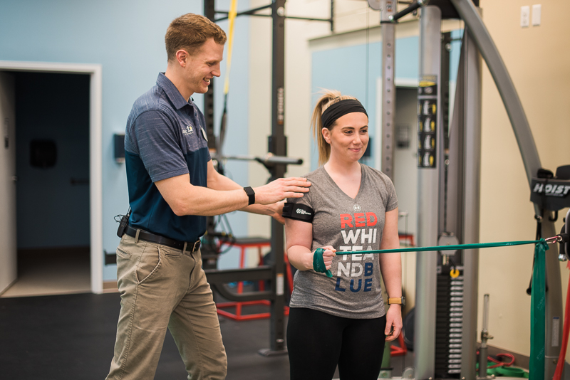 Dayton NJ Physical Therapist Justin Sampson using blood flow restriction training