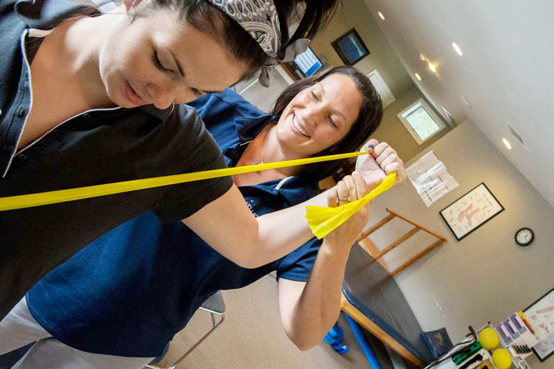 Lacey Physical Therapist, Tracey Rodriguez works with patient