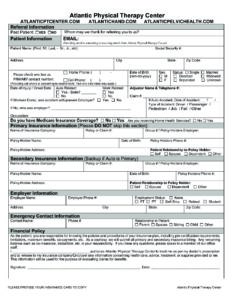 Hand Therapy Intake 2022 | Atlantic Physical Therapy Center